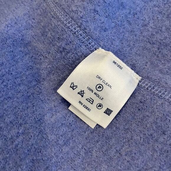 Lands' End 100% Wool Coat in Periwinkle Collared Front Pockets Size 12 - Picture 7 of 12